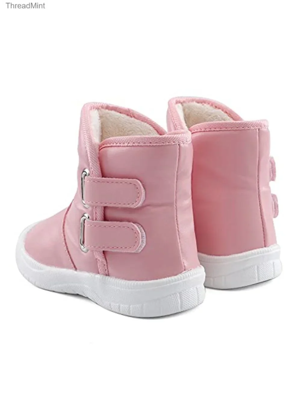 Toddler Girls Waterproof Snow Boots Faux Fur Lining Hook Loop Anti-Slip